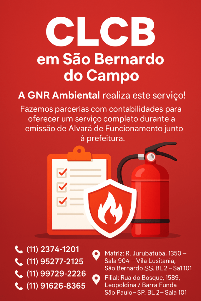 Emissão de CLCB em São Bernardo do Campo com suporte da GNR Ambiental
