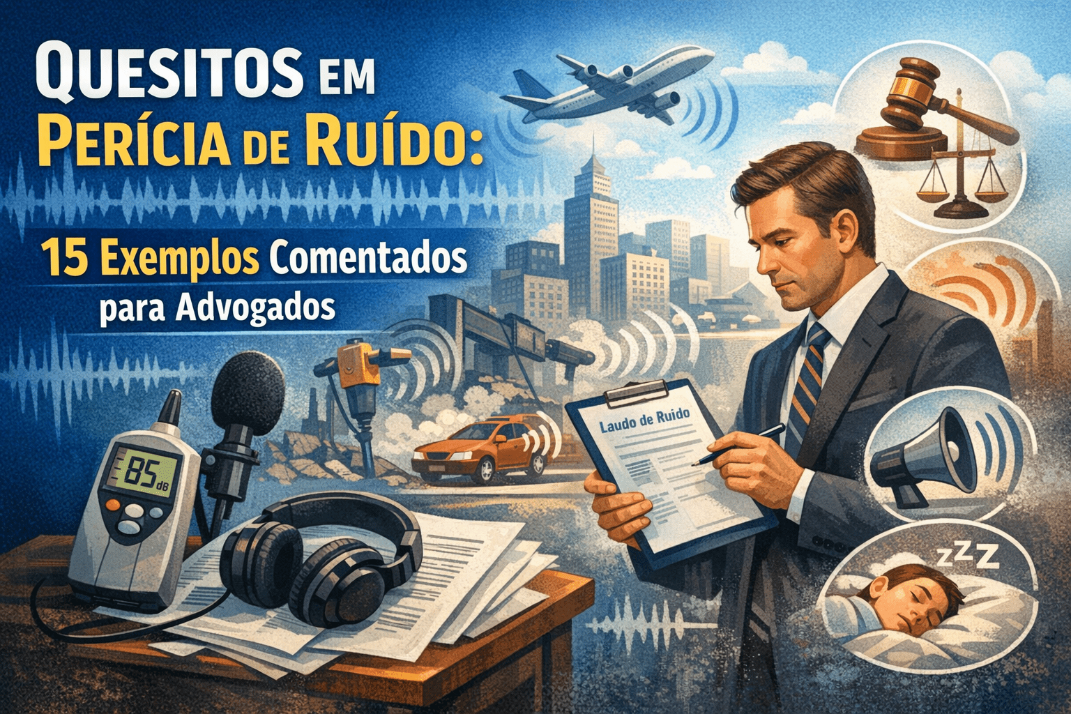 Quesitos em perícia de ruído: 15 exemplos comentados para advogados