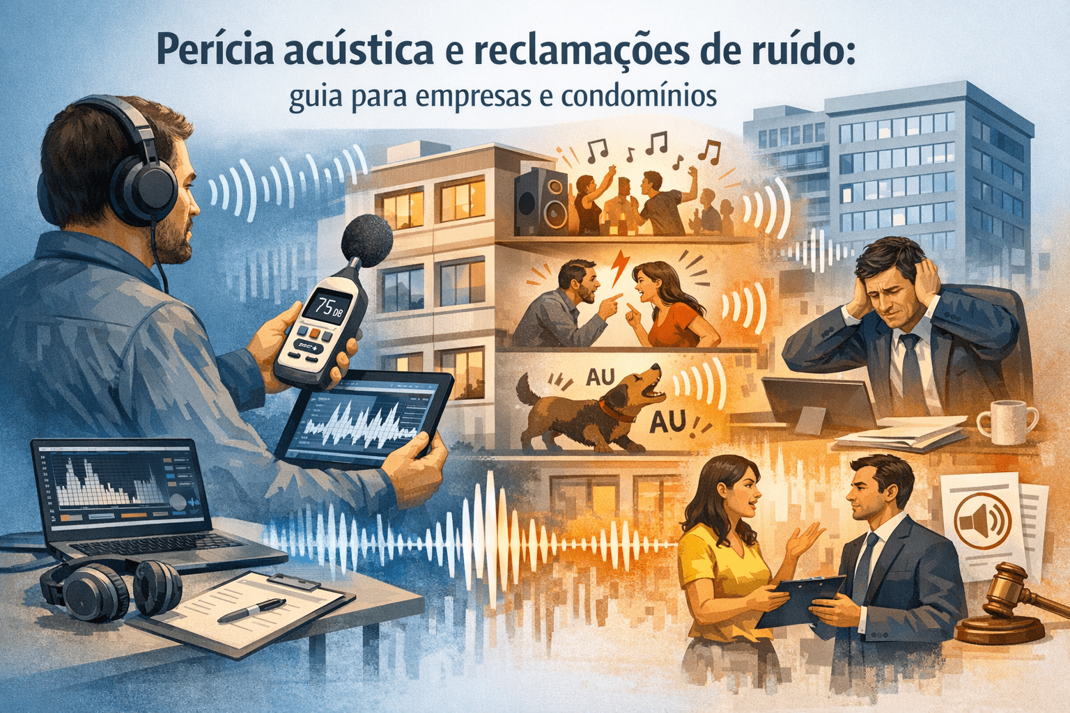 Perícia acústica e reclamações de ruído: guia para empresas e condomínios