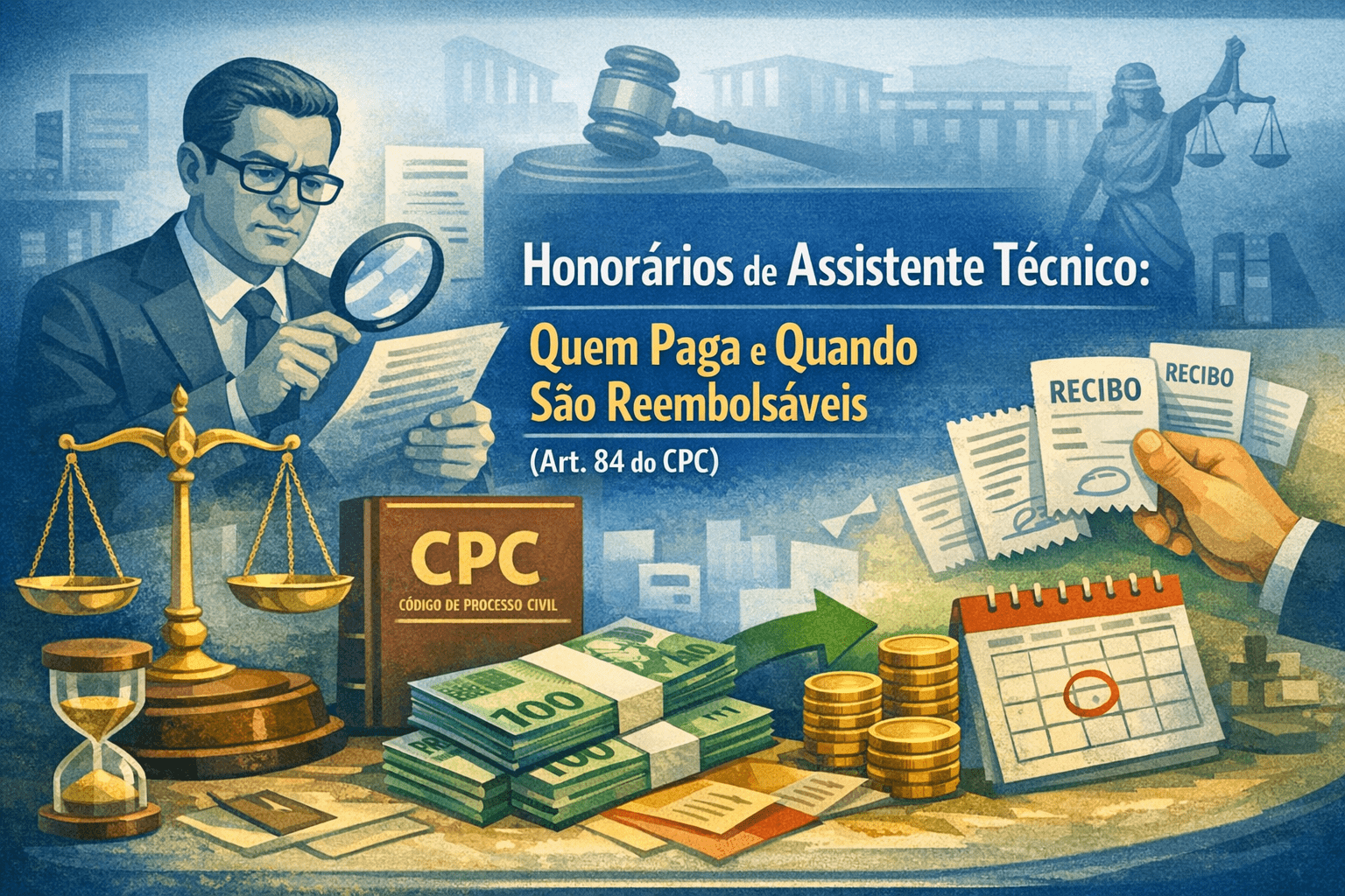 Honorários de assistente técnico: quem paga e quando são reembolsáveis (art. 84 do CPC)