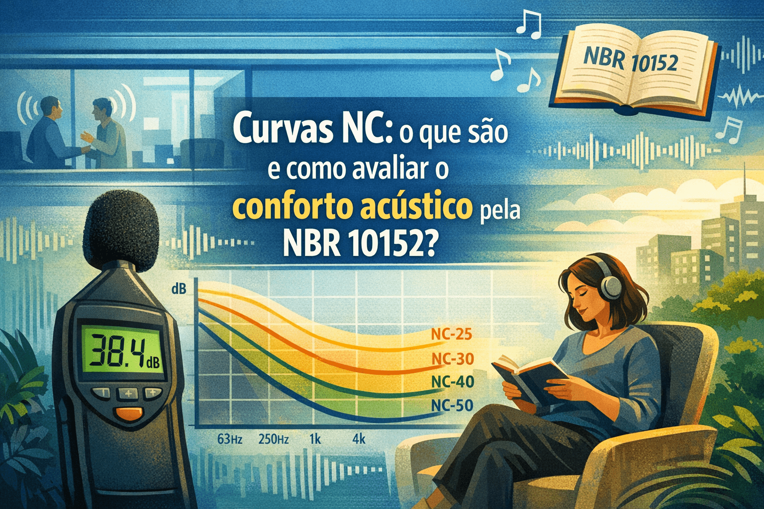 Curvas NC: o que são e como avaliar o conforto acústico pela NBR 10152?