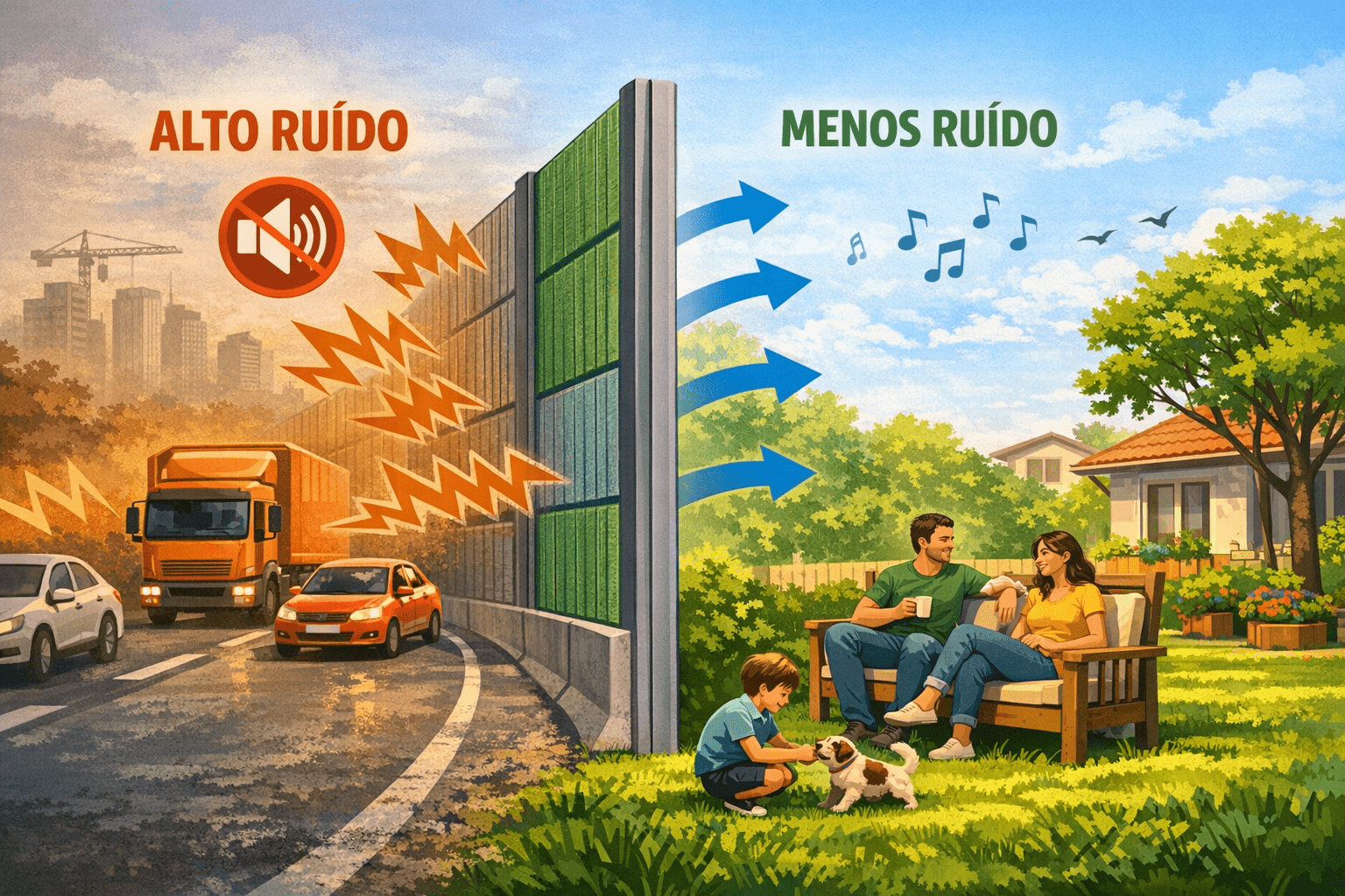 Barreira acústica funciona? Entenda quando essa solução realmente reduz o ruído