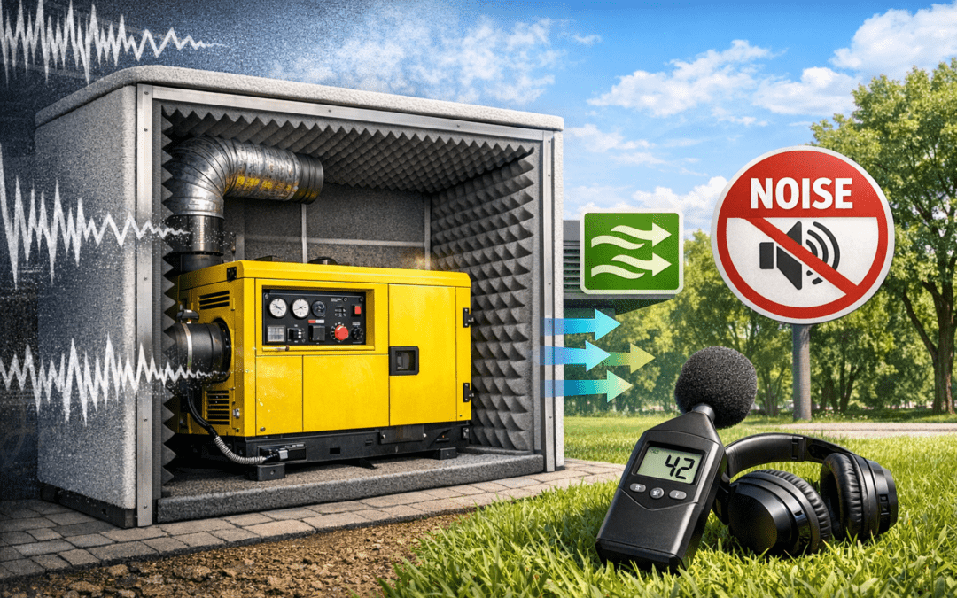 Como reduzir o ruído de geradores sem prejudicar a ventilação do equipamento?