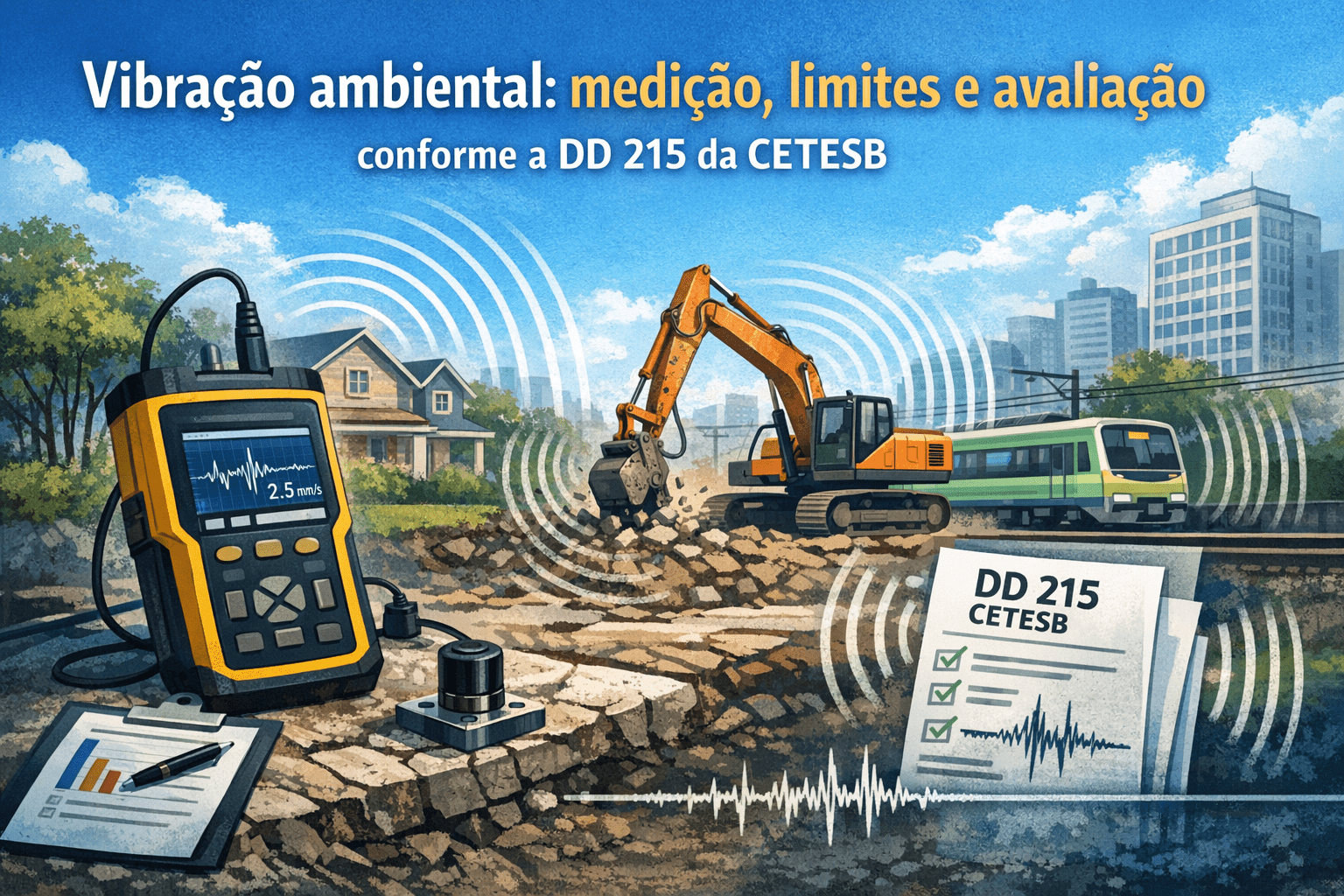 Vibração ambiental: medição, limites e avaliação conforme a DD 215 da CETESB