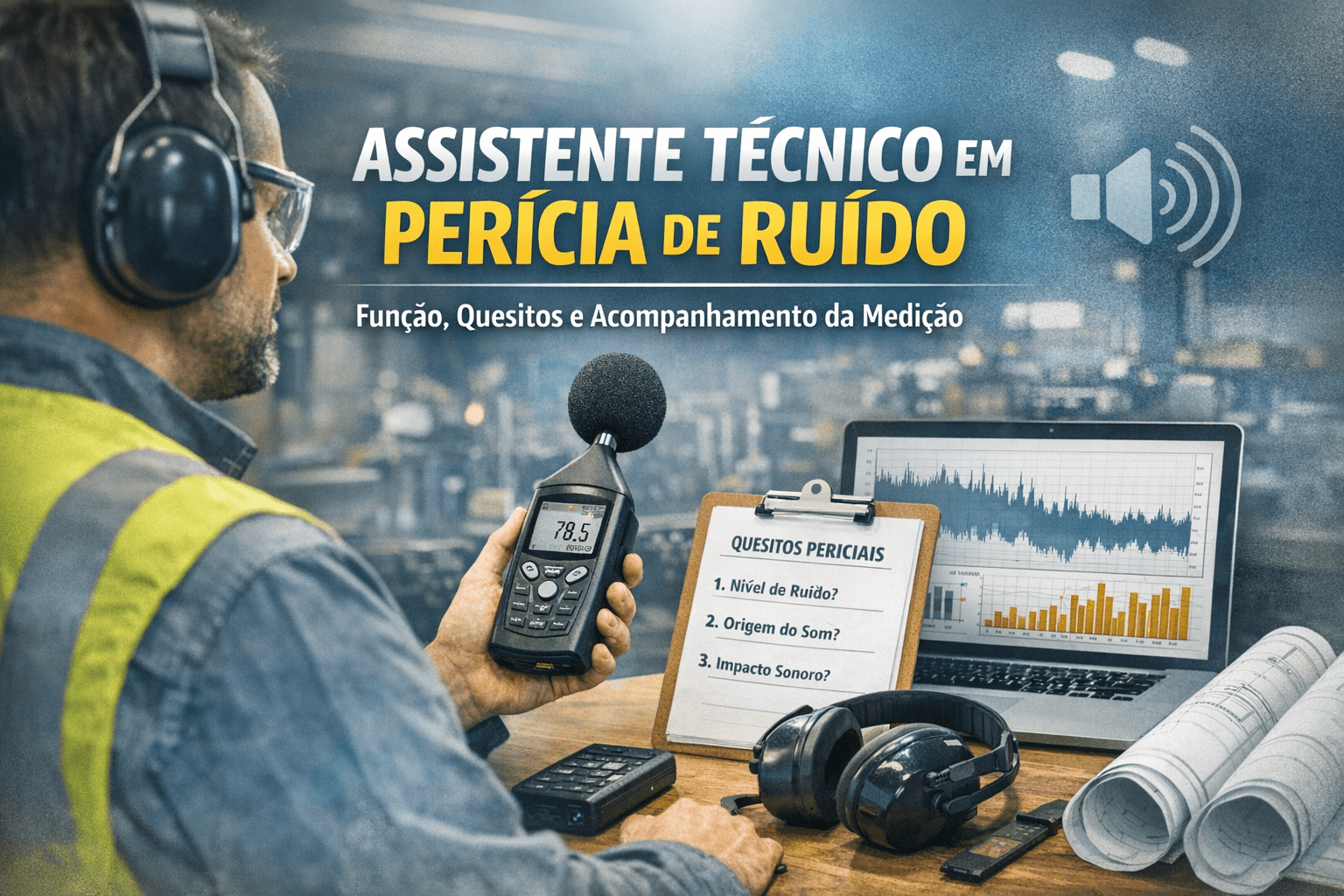 Assistente técnico em perícia de ruído: função, quesitos e acompanhamento da medição