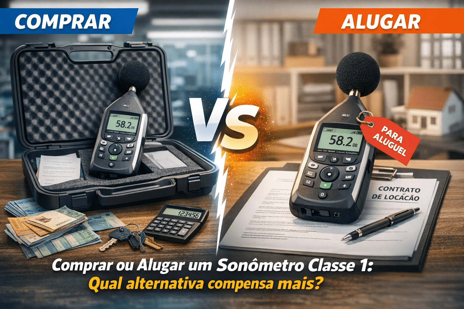 Comprar ou alugar um sonômetro Classe 1: qual alternativa compensa mais?