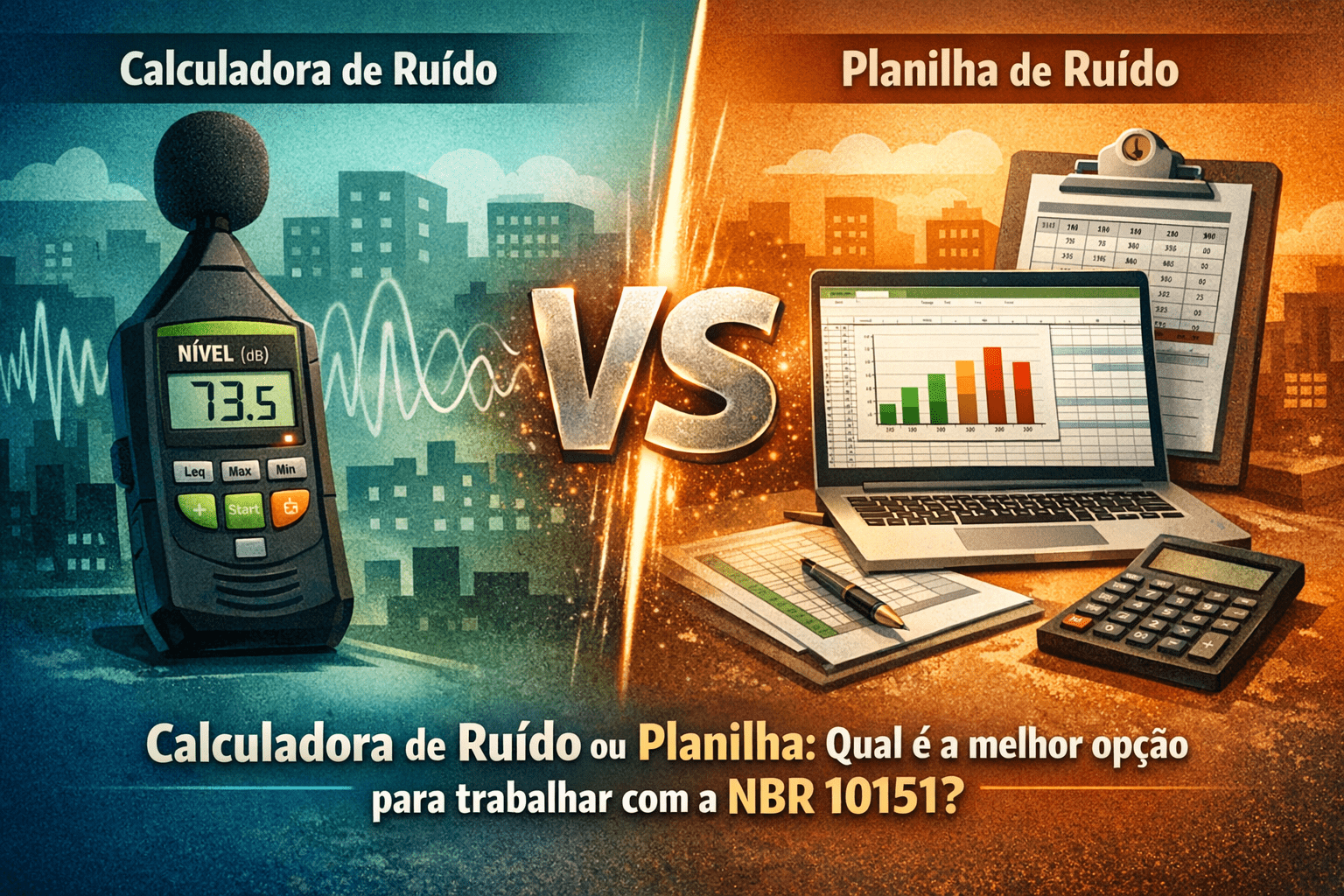 Calculadora de ruído ou planilha: qual é a melhor opção para trabalhar com a NBR 10151?