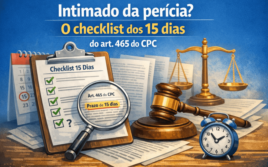 Intimado da perícia? O checklist dos 15 dias do art. 465 do CPC