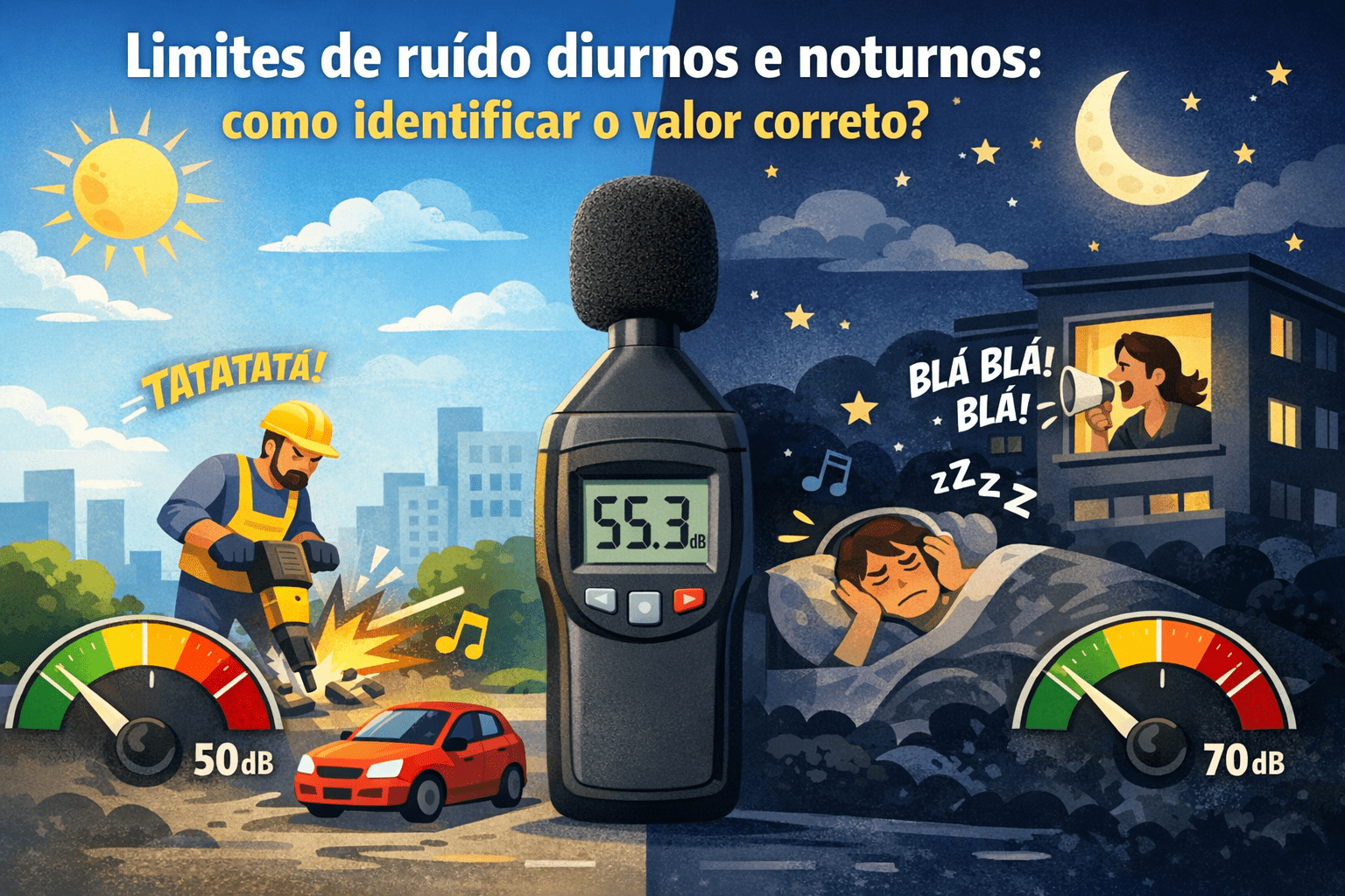 Limites de ruído diurnos e noturnos: como identificar o valor correto?