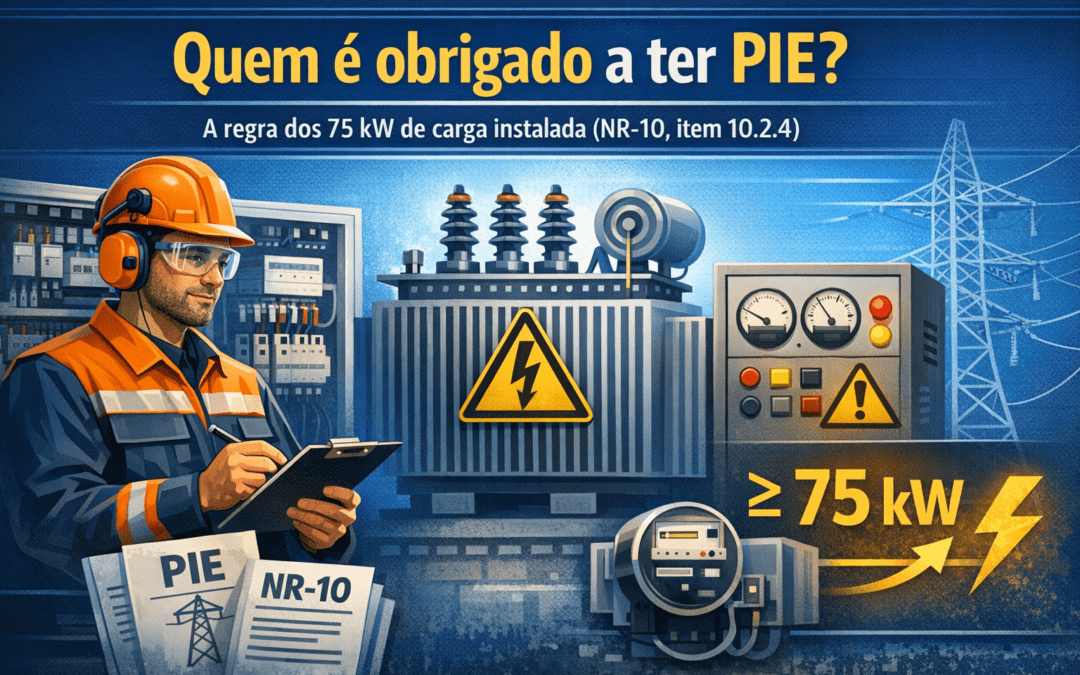 Quem é obrigado a ter PIE? A regra dos 75 kW de carga instalada (NR-10, item 10.2.4)