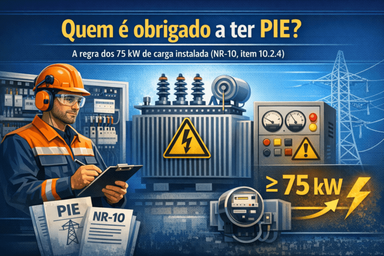 Quem é obrigado a ter PIE? A regra dos 75 kW de carga instalada (NR-10, item 10.2.4)