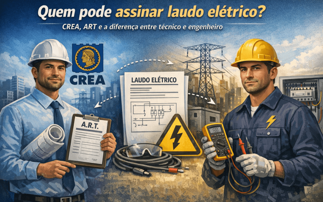 Quem pode assinar laudo elétrico? CREA, ART e a diferença entre técnico e engenheiro