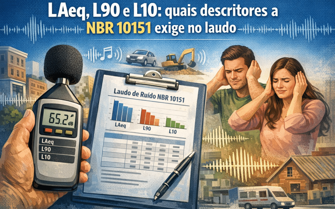 LAeq, L90 e L10: quais descritores a NBR 10151 exige no laudo