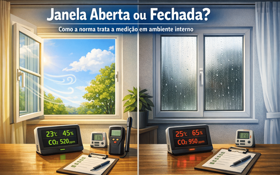 Janela aberta ou fechada: como a norma trata a medição em ambiente interno