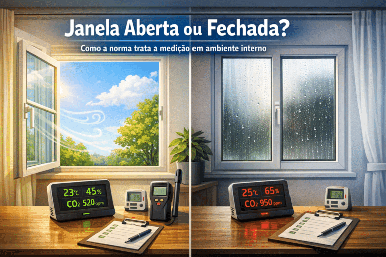 Janela aberta ou fechada: como a norma trata a medição em ambiente interno