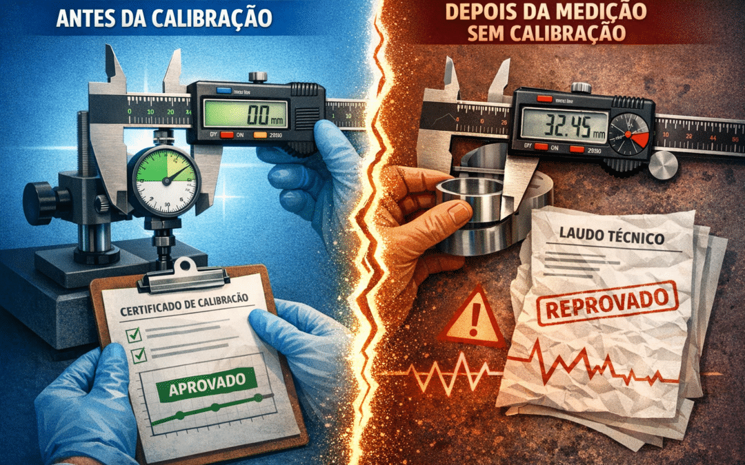 Calibração antes e depois da medição: o detalhe que invalida um laudo