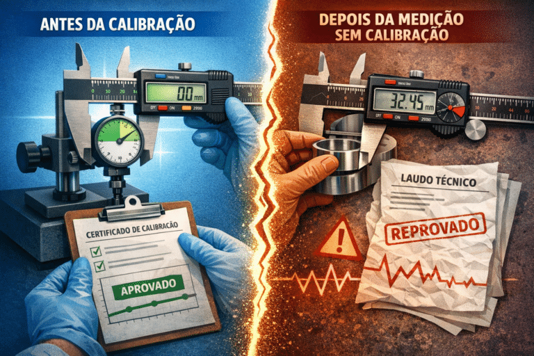 Calibração antes e depois da medição: o detalhe que invalida um laudo