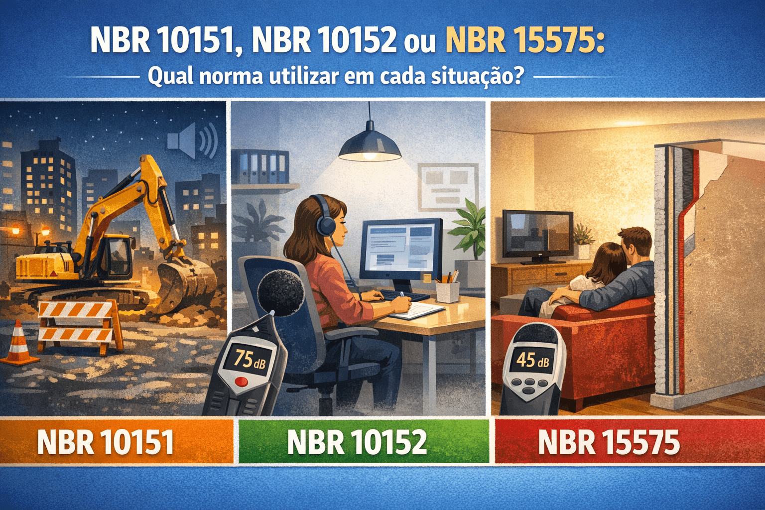 NBR 10151, NBR 10152 ou NBR 15575: qual norma utilizar em cada situação?