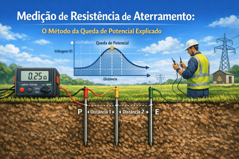 Medição de resistência de aterramento: o método da queda de potencial explicado