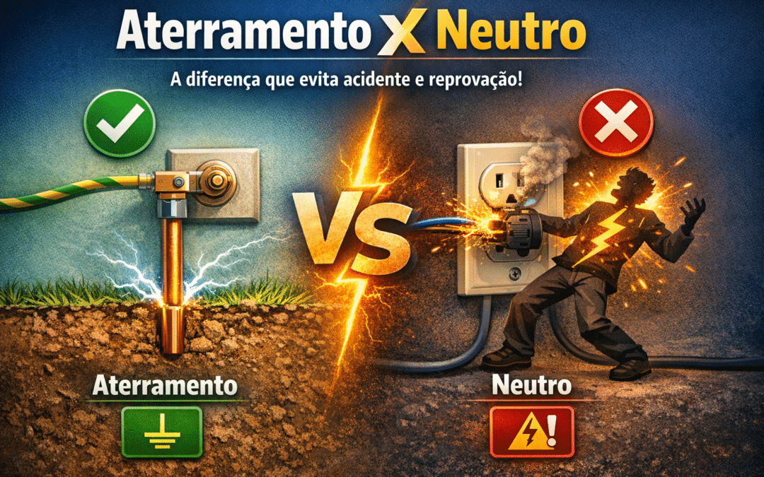 Aterramento × neutro: a diferença que evita acidente e reprovação