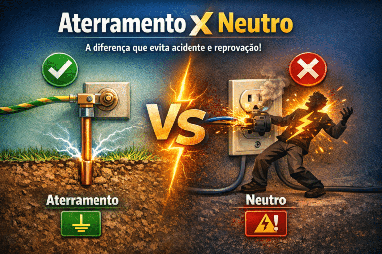 Aterramento × neutro: a diferença que evita acidente e reprovação