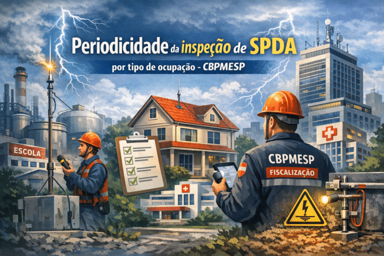 Periodicidade da inspeção de SPDA por tipo de ocupação - CBPMESP