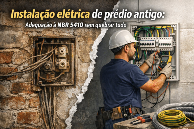 Instalação elétrica de prédio antigo: adequação à NBR 5410 sem quebrar tudo