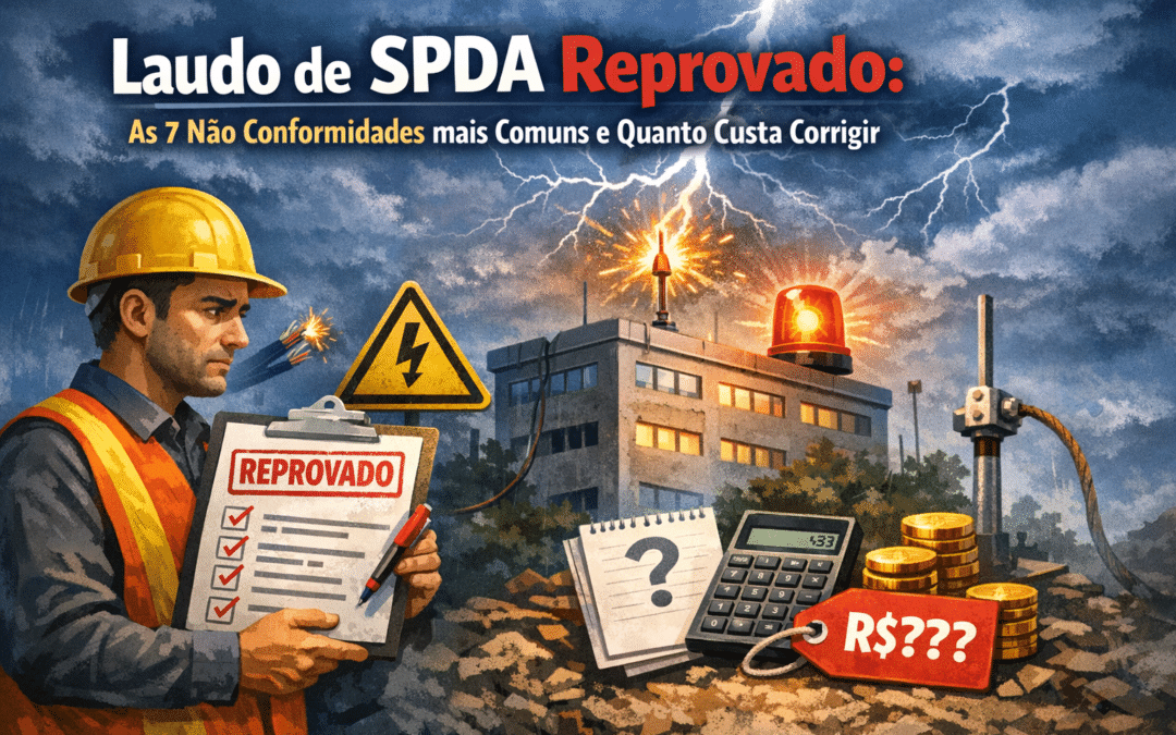 Laudo de SPDA reprovado: as 7 não conformidades mais comuns e quanto custa corrigir